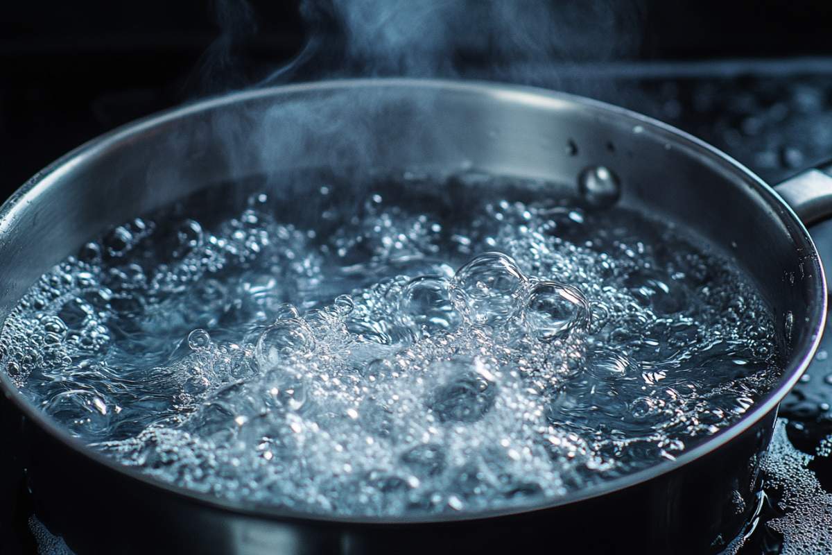 eau bouillon dans une casserol